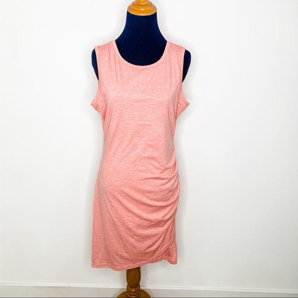Amazon Fashion Peach Pink Ruches Bodycon Dress M
